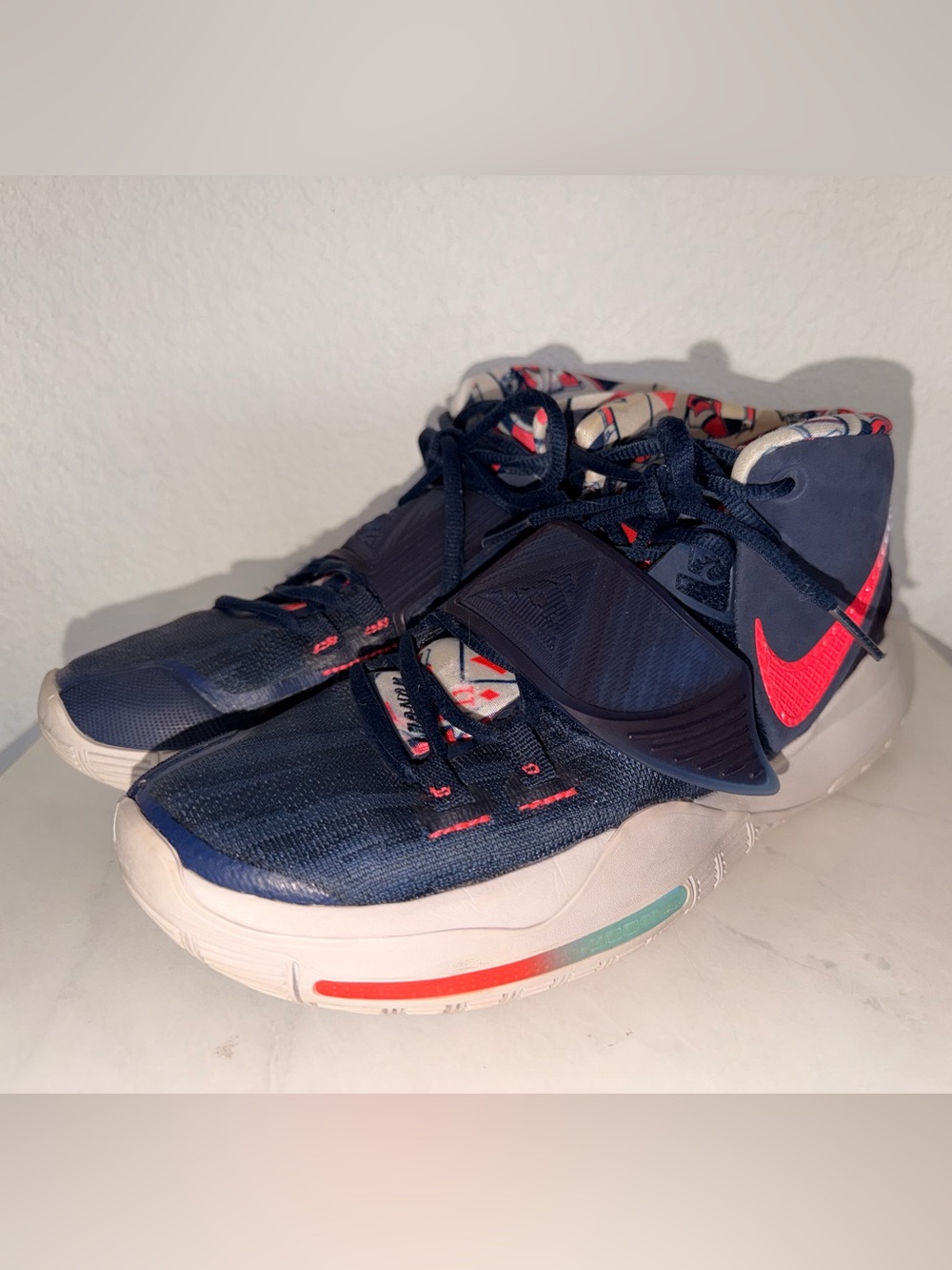 Nike Kyrie 6 “USA” Midnight Navy Crimson basketball shoes ~ Men’s size 7.5